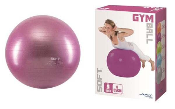 Gym Yoga Ball (55 cm) for yoga, fitness, balance, stability, pilates and other exercises - Image 2